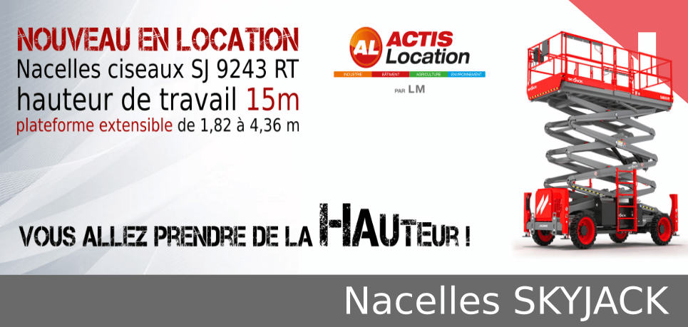 Nacelle ciseaux 15m Skyjack